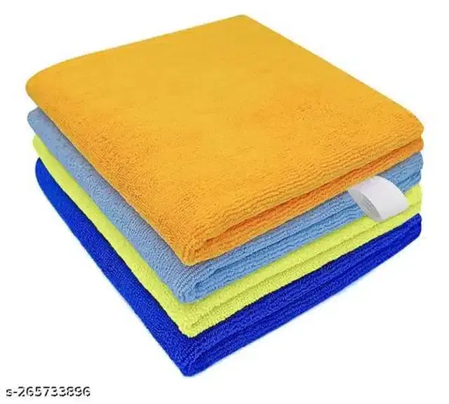 Microfiber Bath Towel, Multicolor, 40x40 cm, Pack of 4