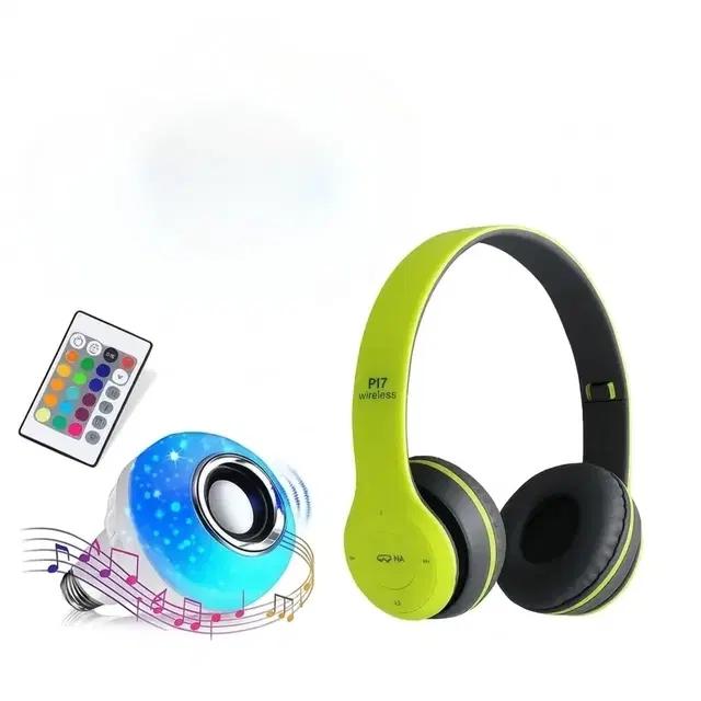 Combo: Music Bulb & P47 Headphones (Set of 2)
