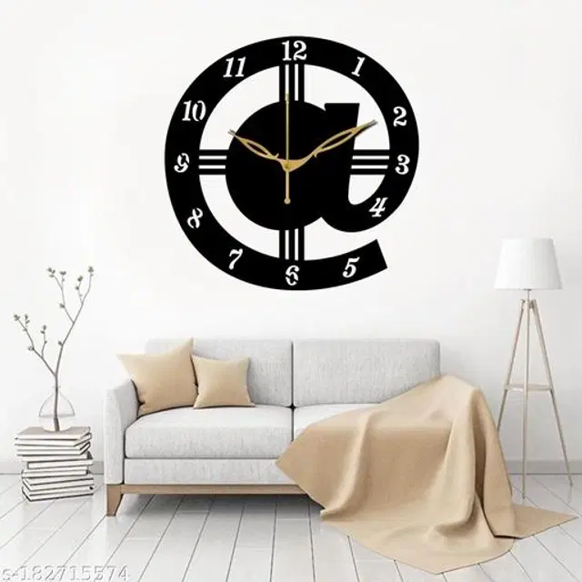 Wooden Wall Clock, Black