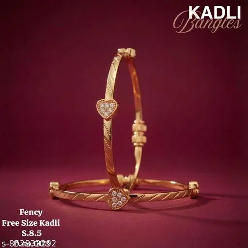 American Diamond Kadali for Women (Gold Plated, Gold, Free Size)