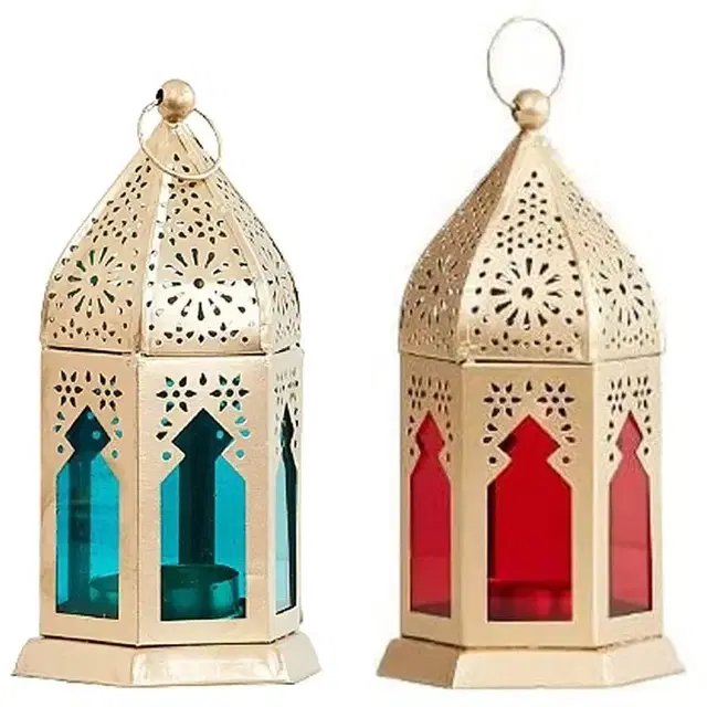 Decorative Beautiful Style Moroccan Hanging Lantern For Festival Set Of 2 18x17x9cm