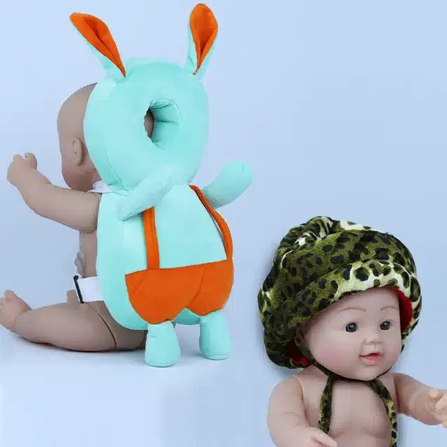 Infants Head & Back Safety Protector Pillow and Safety Helmet, Pack of 2 (Multicolor)