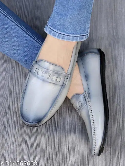 Loafers for Men (Light Grey, 7)