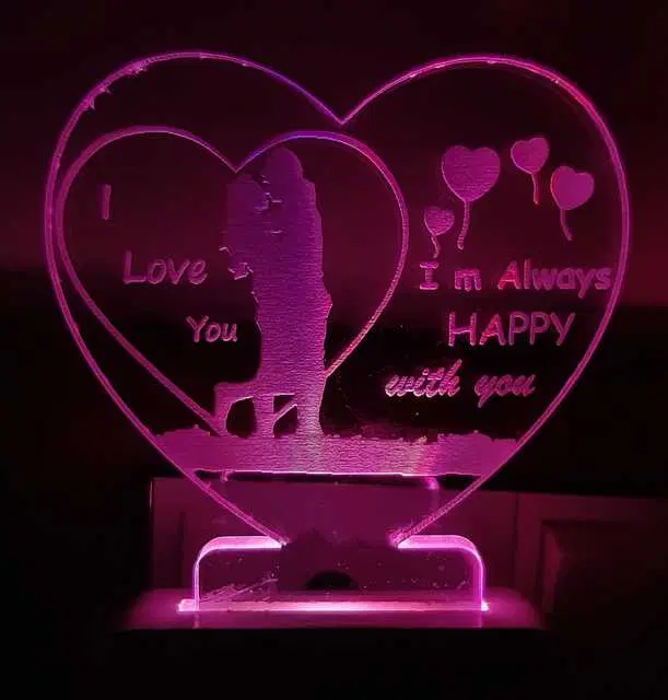 Plastic 7 Color Changing 3D Led Night Lamp For Living Room, Ms-126