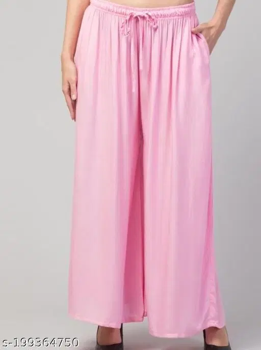 Palazzo Pants for Women (Pink, 24)