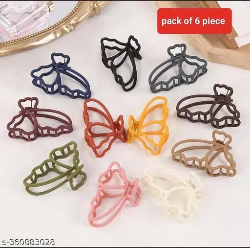 Plastic Hair Clutcher for Women & Girls, Pack of 6 (Multicolor)