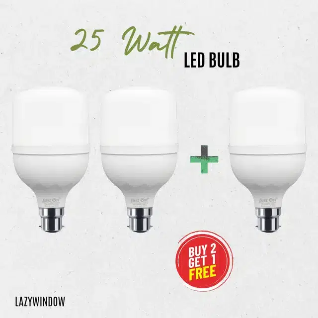 JustOn Premium Quality LED Bulbs, White, 25 W, Pack of 3