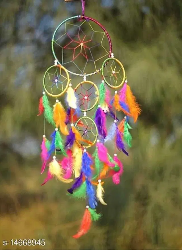 Feather Wall Hanging Dream Catcher, Multicolor