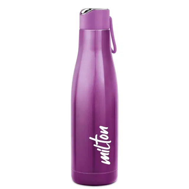Milton Fame 800 Thermosteel Water Bottle, ISI Certified, 24 Hr Hot and Cold 740 ml Steel Flask (Pack of 1, ) Purple