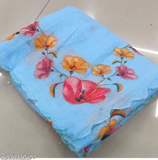 Lien Printed Saree for Women, Blue (6.3 M)