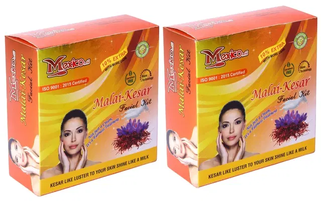 Maxico Herbs Malai Kesar Facial Kits, Pack of 2