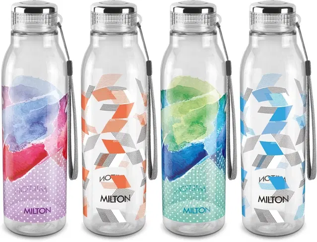 Milton Plastic Water Bottles, Pack of 4, Multicolor, 1000 ml