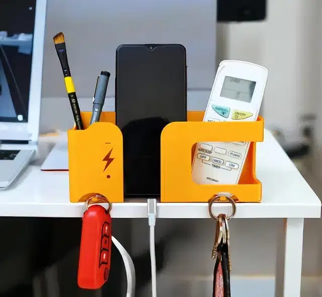 ABS Plastic Wall Mounted Multipurpose Mobile Holder, Orange