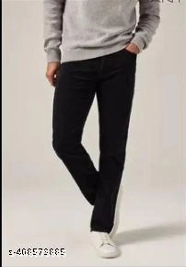 Denim Slim Fit Jeans for Men (Black, 32)