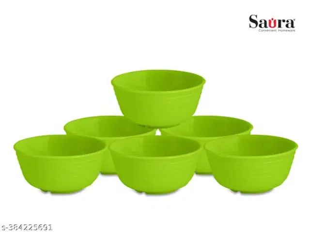 Plastic Bowls, Multicolor, 300 ml, Pack of 6
