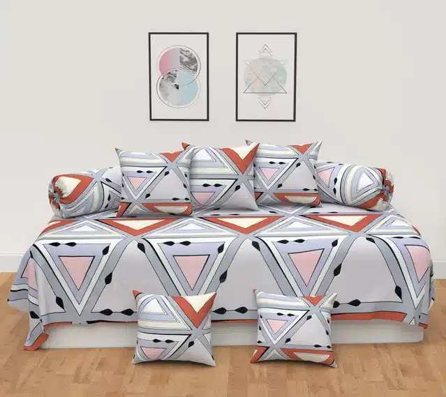 Microfiber Diwan Cover Set, Multicolor, Pack of 8