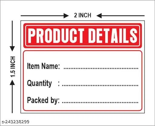 Product Packing Stickers, Multicolor, 2x1.5 inches, Pack of 100