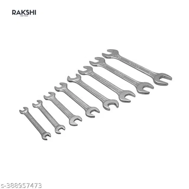 Combination Wrench Hand Tool Set, Silver, Set of 8