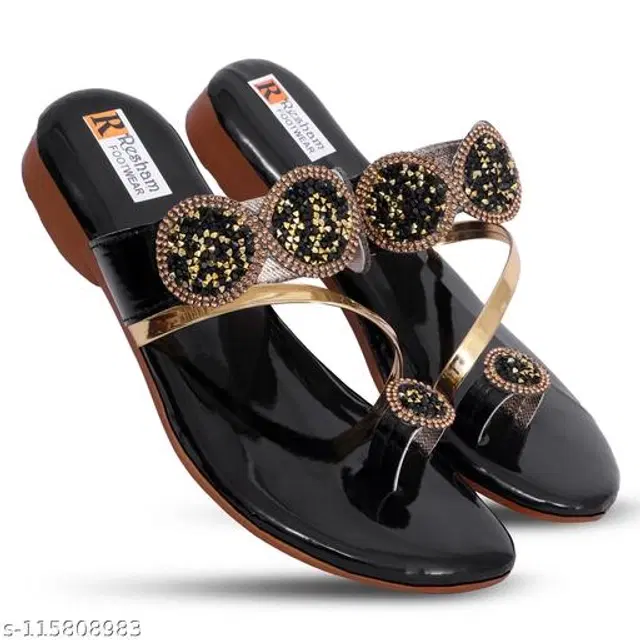 Flats for Women (Black, 8)