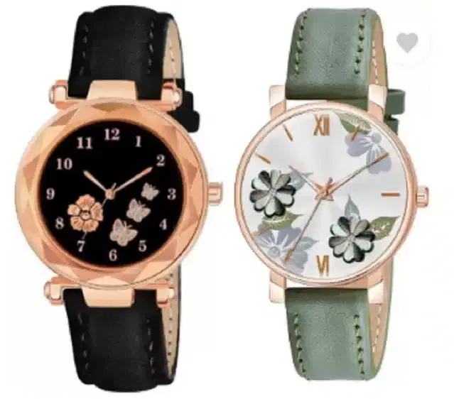 Analog Watch for Women, Pack of 2 (Multicolor)