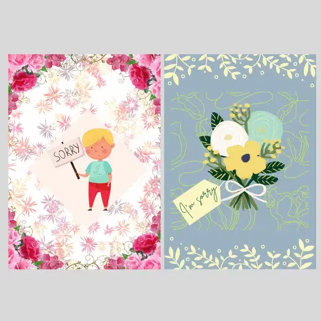 Sorry Printed Cards, Multicolor, Pack of 2