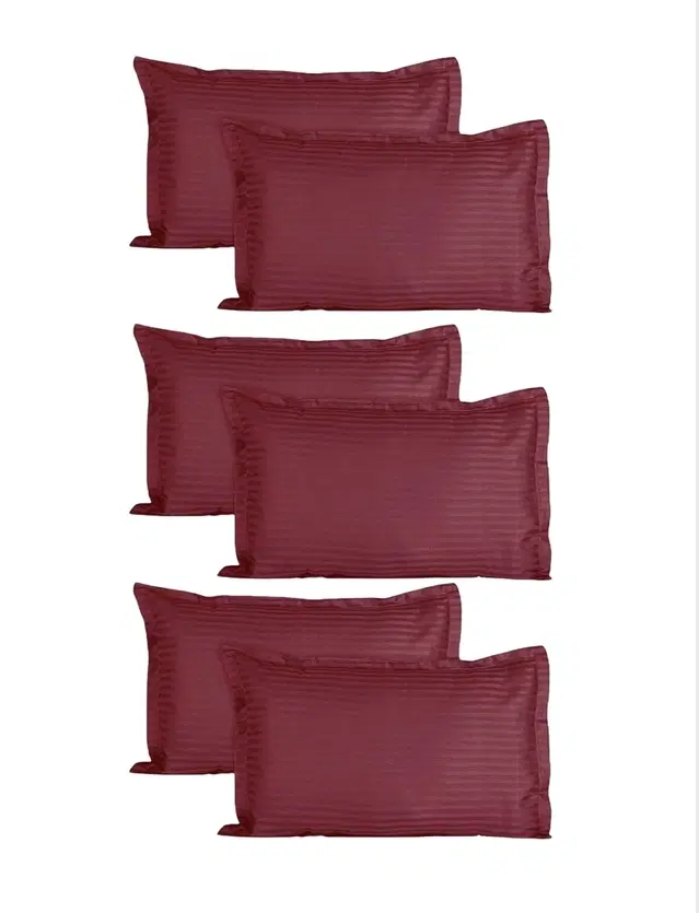 Satin Stripe Pillow Cover,, Pack Of 6, Deep Wine, 17 X 27 Inch