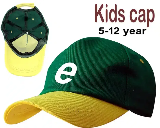 Baseball Cotton Cap for Kids (Green, 5-12 Years)