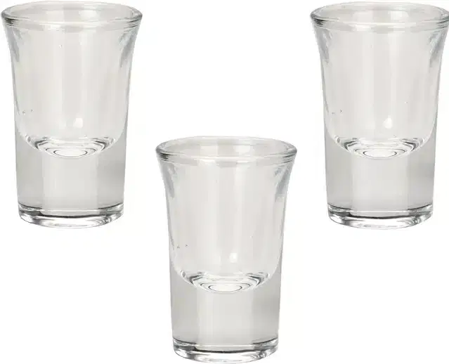Liquor cum Cocktail Glasses, Transparent, 30 ml, Pack of 3