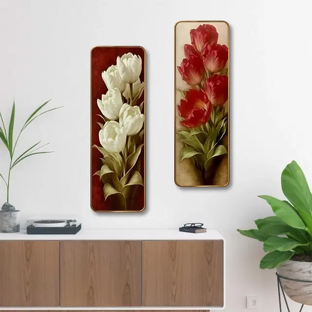 Kc Arts Uv Coated White & Pink Flower Wall Hanging 6x18in Pack Of 2