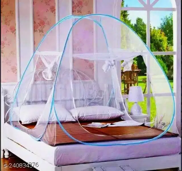 Polyester Mosquito Net, Sky Blue, 6.7x6.5 Feet