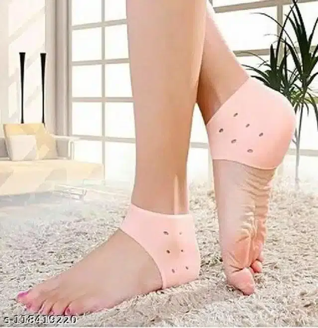 Moisturizing Silicon Gel Socks, Beige