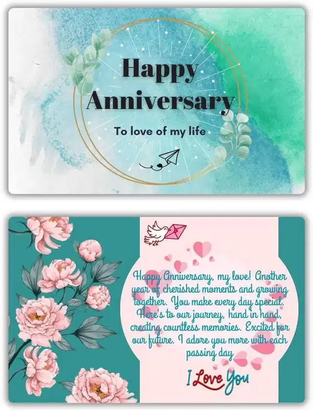 Happy Anniversary Greeting Card, Multicolor, Pack of 1