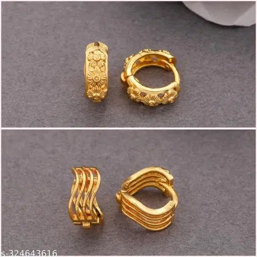 Gold Plated Earring/Stud/Bali Combo For Women'S/Girls
