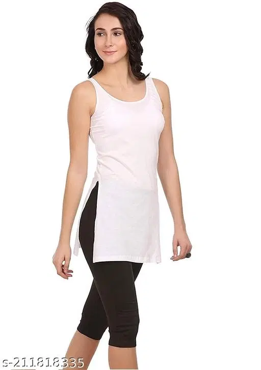 Modal Solid Camisoles for Women, White (M)