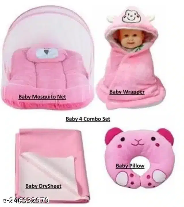 Combo of Baby Sleeping Set, Pink, Set of 4