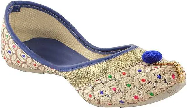 Women Canvas Ethnic Jutis (Blue, 5) (SD-716)