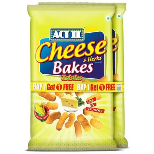 Act II Cheese & Herbs Bakes 2X60 g (Buy 1 Get 1 Free)