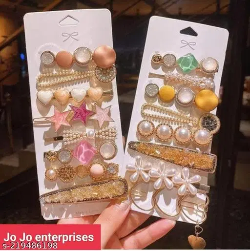 Metal Hair Clips for Women, Pack of 16 (Multicolor)