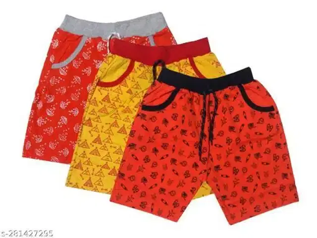 Shorts for Boys, Pack of 3 (Multicolor, 6-7 Years)