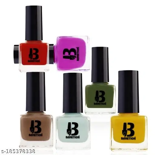 Banetion Matte Nail Polish, Multicolor, Pack of 6