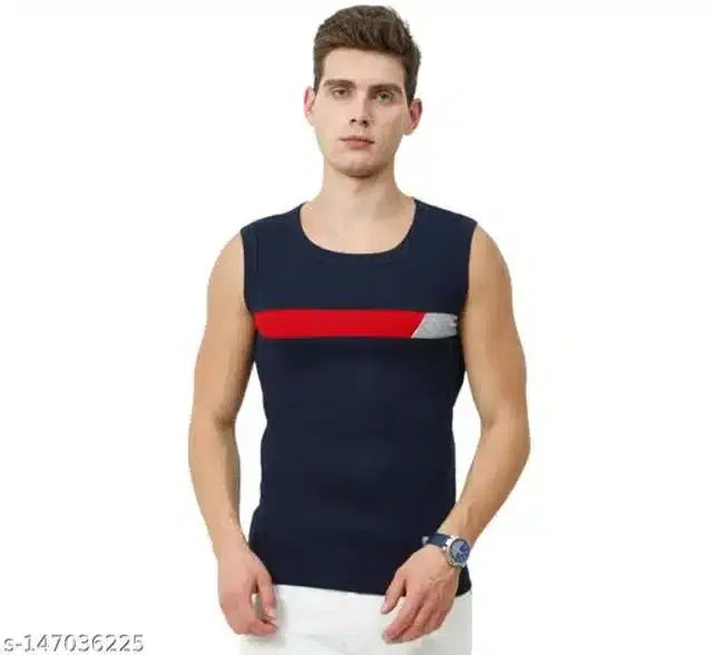 Gym Vests for Men (Navy Blue, S)