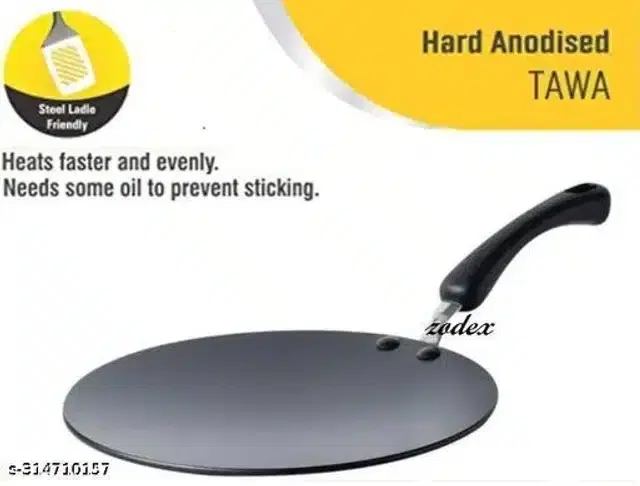 Aluminium Nonstick Tawa, Black