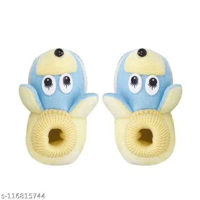 Booties for Infants (Yellow & Sky Blue, 6-9 Months)