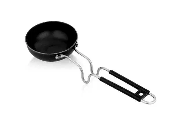 BRODEES Iron Tadka Pan 12 Cm Stainless Steel handle Tadka Pan 12 cm diameter, 0.3 L capacity , Iron, Induction Bottom, A-5