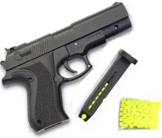 Plastic Gun Toys with 60 Pcs Bullets for Kids, Black & Yellow