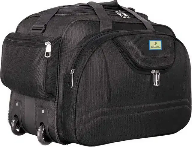Synthetic Traveling Luggage Bag with Wheels, Black,60 L