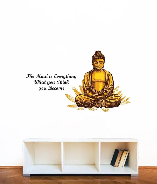 Trendy Budha Ji Designs of Self Adhesive Wall Stickers for Living Room, Bedroom, Hall and Home Decoration, Pack of 1