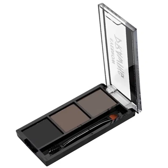 Professional New 3 Shades Eyebrow Palette Waterproof Eyebrow Filler with Brush 7.2 g (MULTICOIOR)