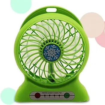 Plastic Portable Rechargeable Mini Fan, Green
