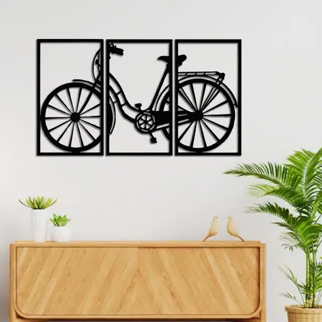 Wooden Self Adhesive Wall Sticker, Black